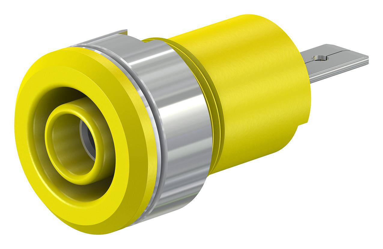 Staubli 23.3070-24 4Mm Banana Jack, Panel Mount, 24 A, 1 Kv, Nickel Plated Contacts, Yellow 40Ah1767