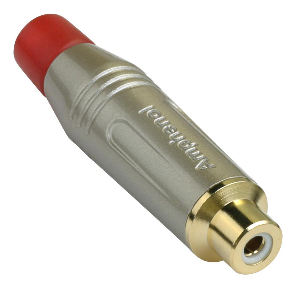 Amphenol Audio Acjr-Srd Rca Connector, Jack, 2Pos, Satin/red