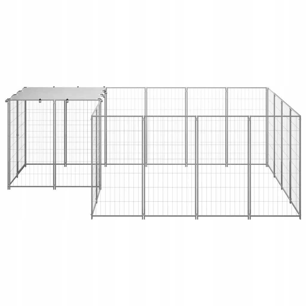 Kotec pro psa, stříbrná, 6,05 m², ocelová