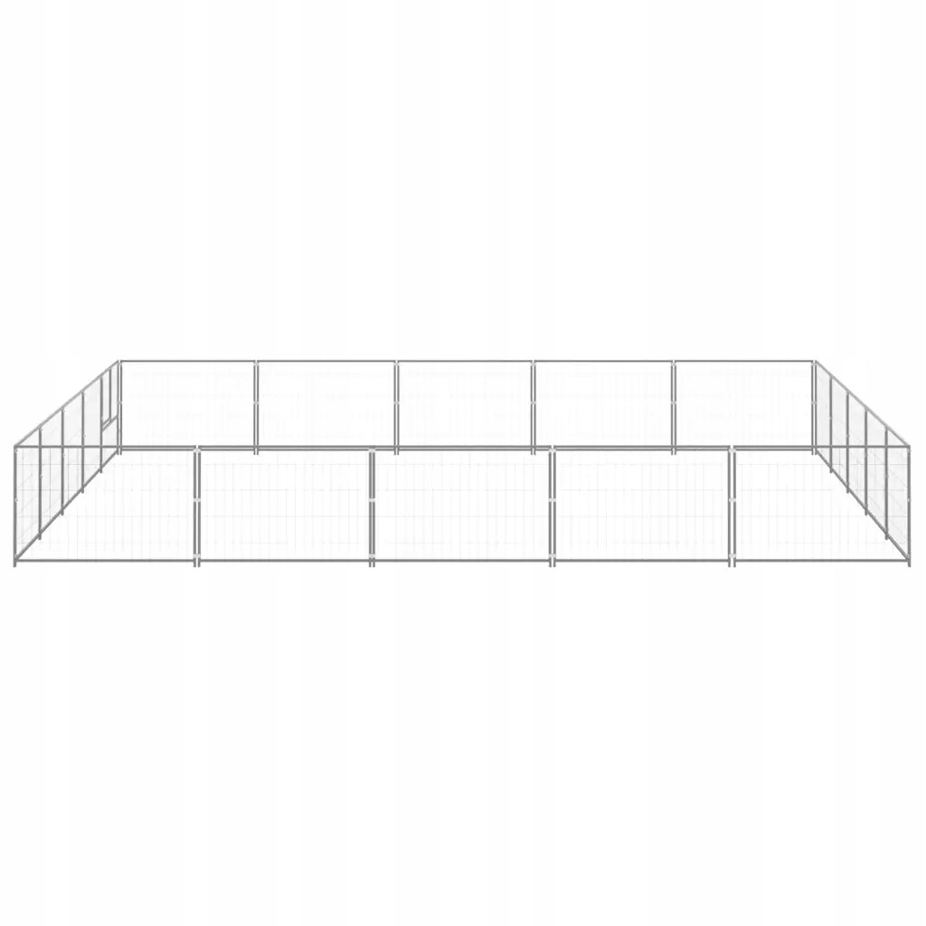 Kotec pro psa, stříbrná, 25 m², ocelová