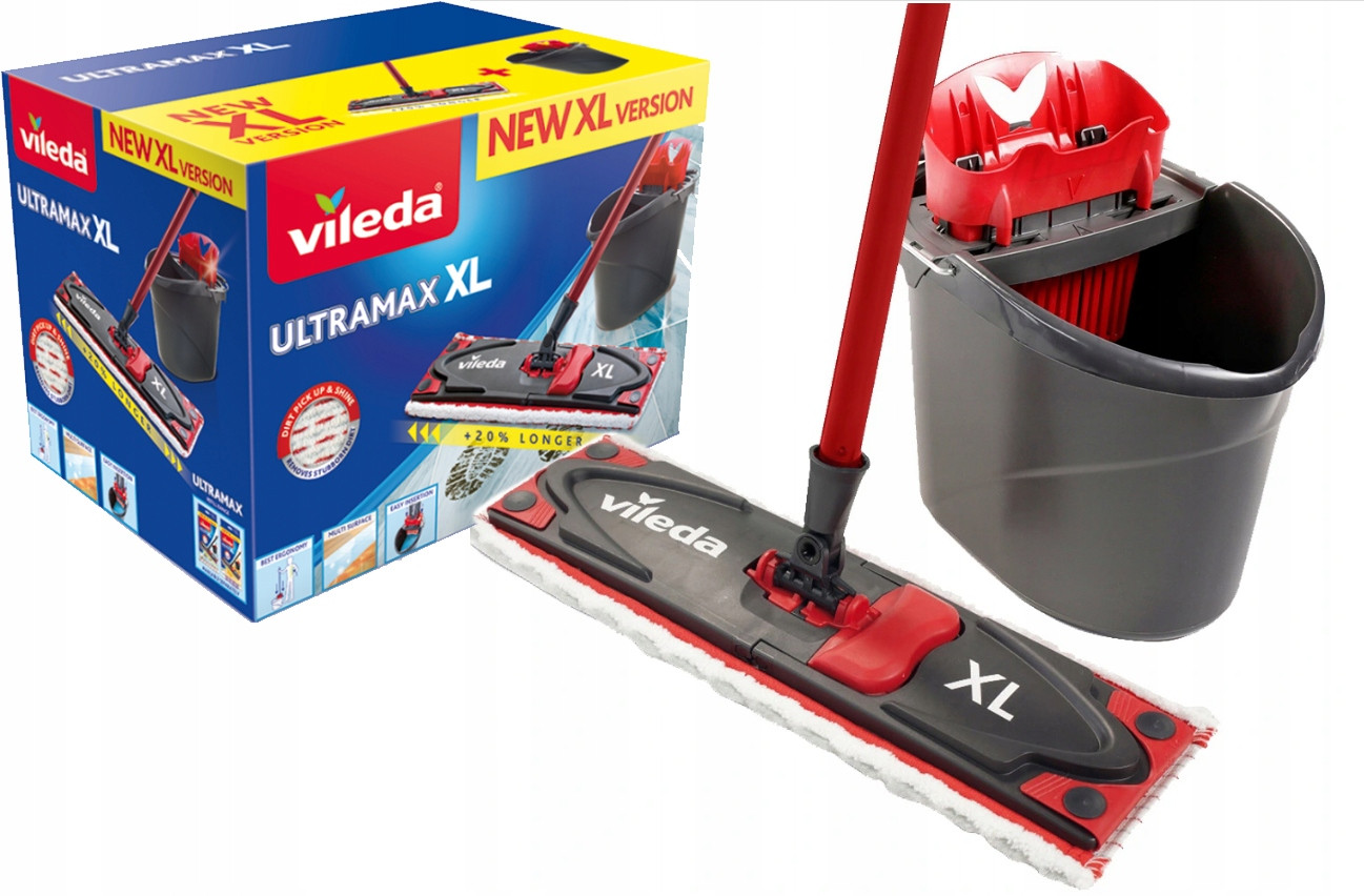 Vileda Ultramax Set Prémiového Mopu S Kbelíkem A Ždímacím Mechanismem XXL