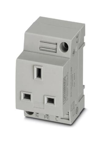 Phoenix Contact 804053 Mains Socket, 2P+E, 13A, 250V, Din Rail