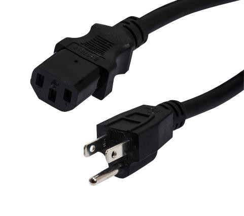 L-Com Ppa00011-15F Universal Cpu Power Cord - Nema 5-15P To C13 - 15 Amp - 15 Ft - Black 07Ah3280