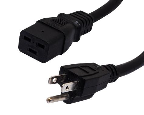 L-Com Ppa00012-15F Server Power Cord - Nema 5-15P To C19 - 15 Amp - 15 Ft - Black 07Ah3287