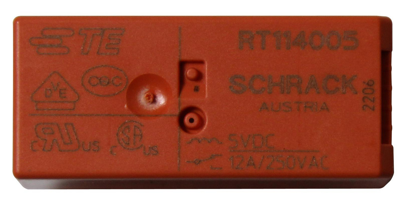 Schrack - Te Connectivity Rt114005 Relay, Spdt, 250Vac, 12A