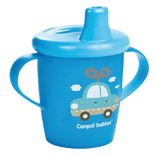 CANPOL BABIES Nevylévací hrníček toys modrý 250 ml