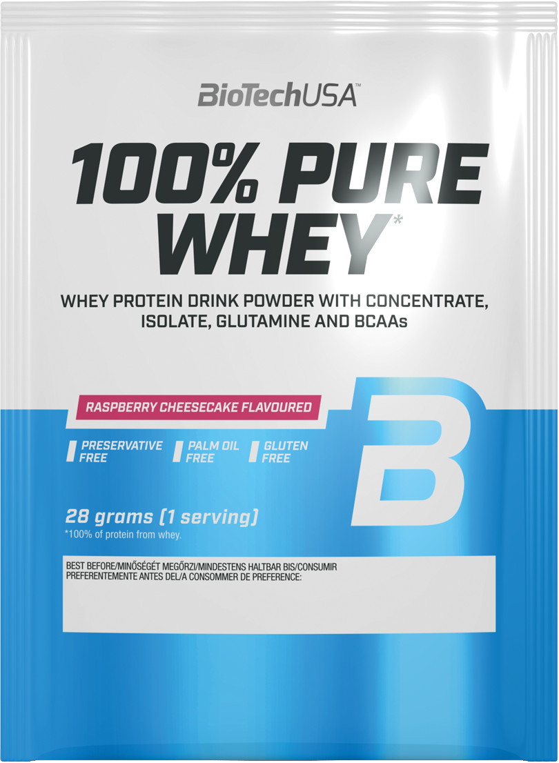 BIOTECH 100% Pure Whey - malinový cheesecake 28 g