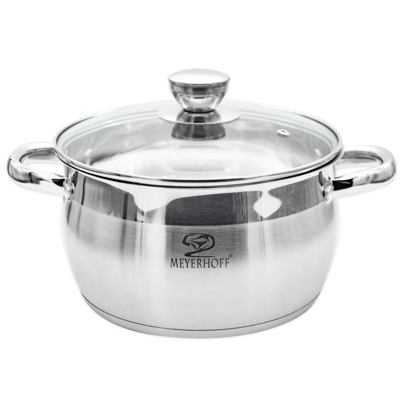 Hrnec nerez ¤22x13cm 4,8L MEYERHOFF T2 sklo poklice