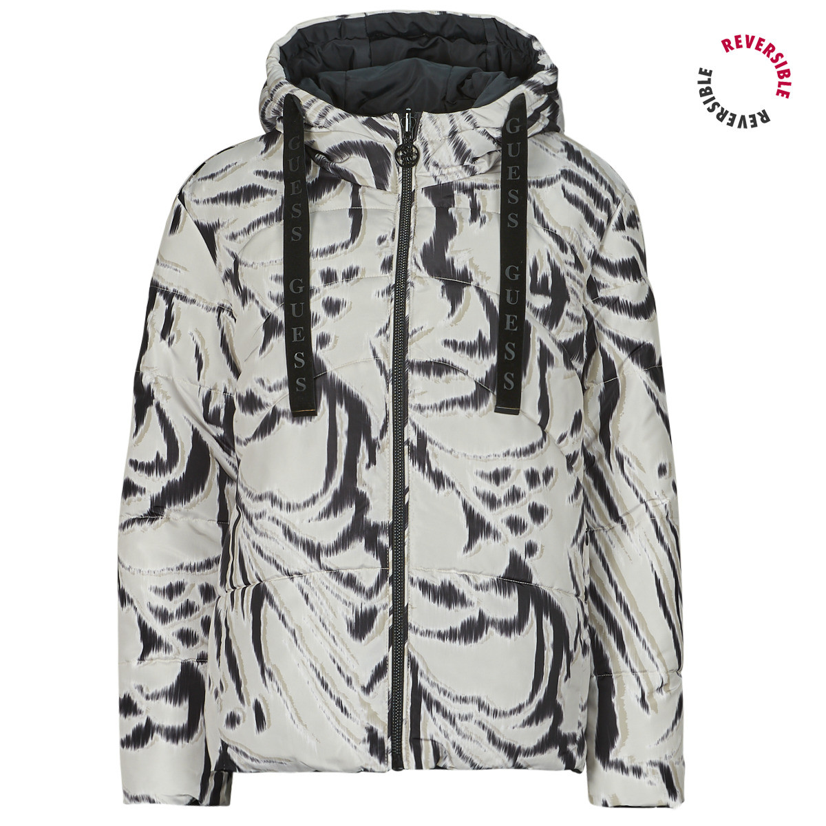 Guess  EMELIE REVERSIBLE PUFFER  Černá