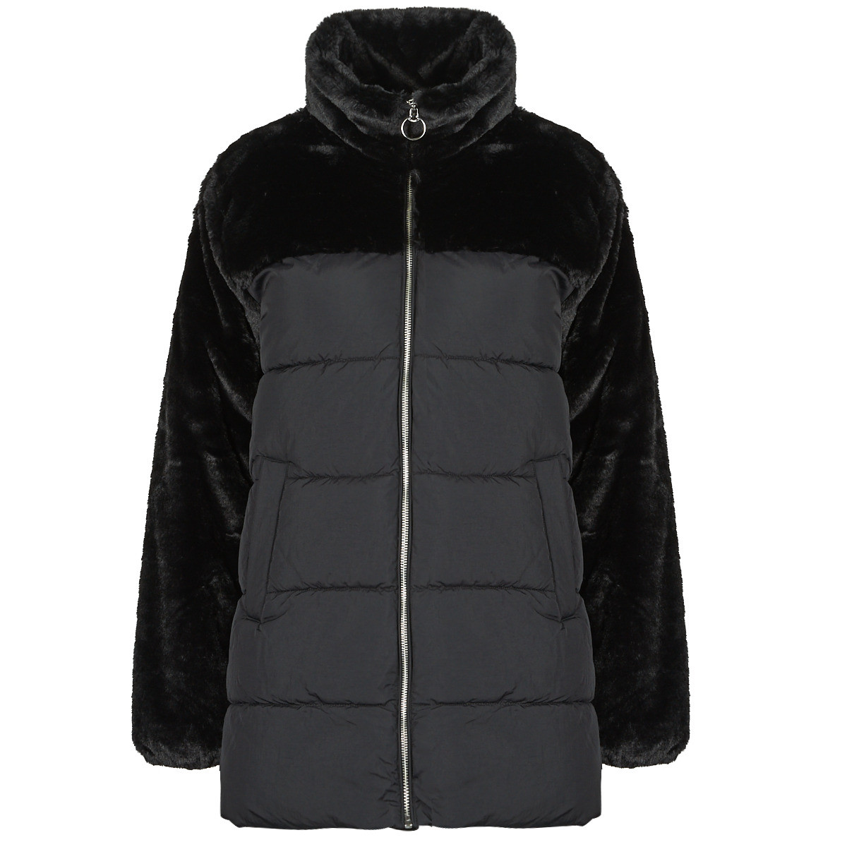 Only  ONLWANJA FUR PUFFER MIX COAT CC OTW  Černá