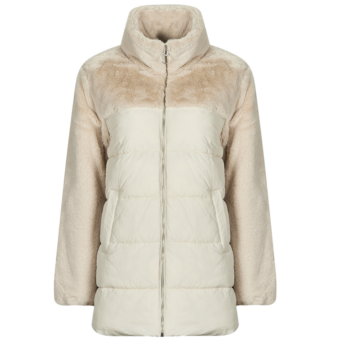 Only  ONLWANJA FUR PUFFER MIX COAT CC OTW  Béžová