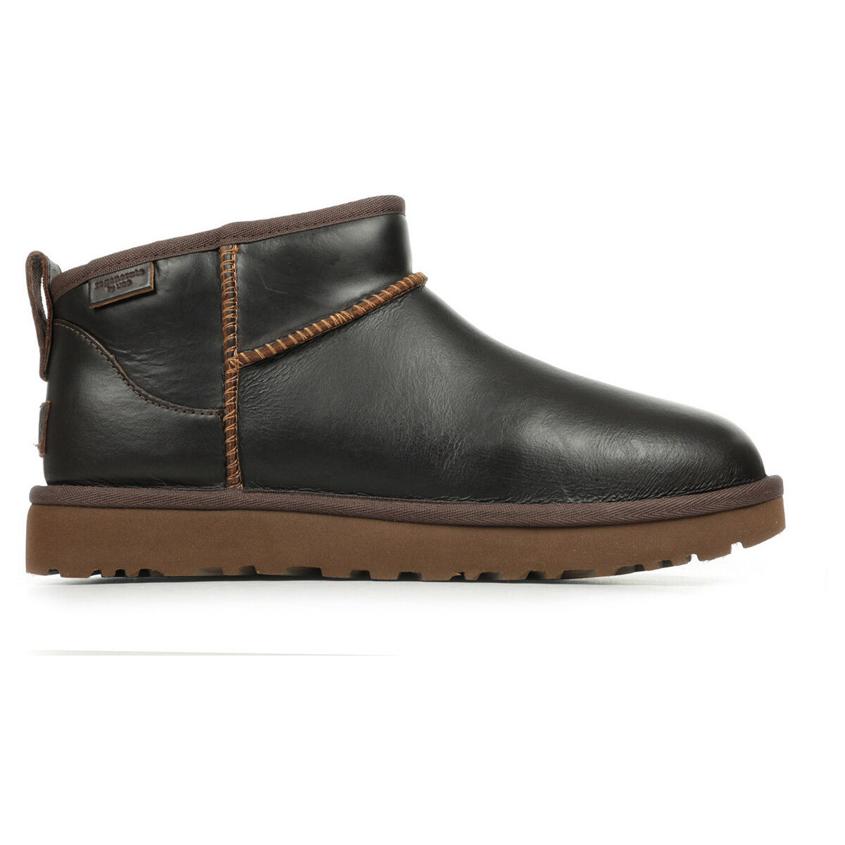 UGG  Classic Ultra Mini Lthr Regen  Hnědá