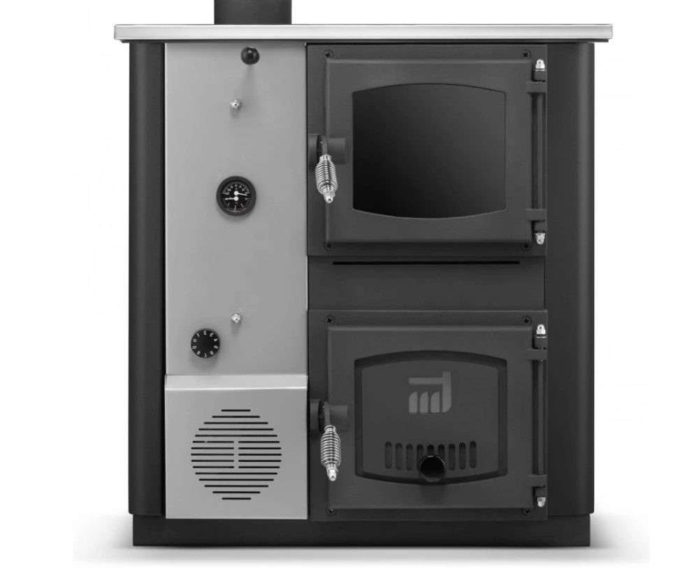 Sporák s výměníkem TEMY PRO 18 kW levá, černá