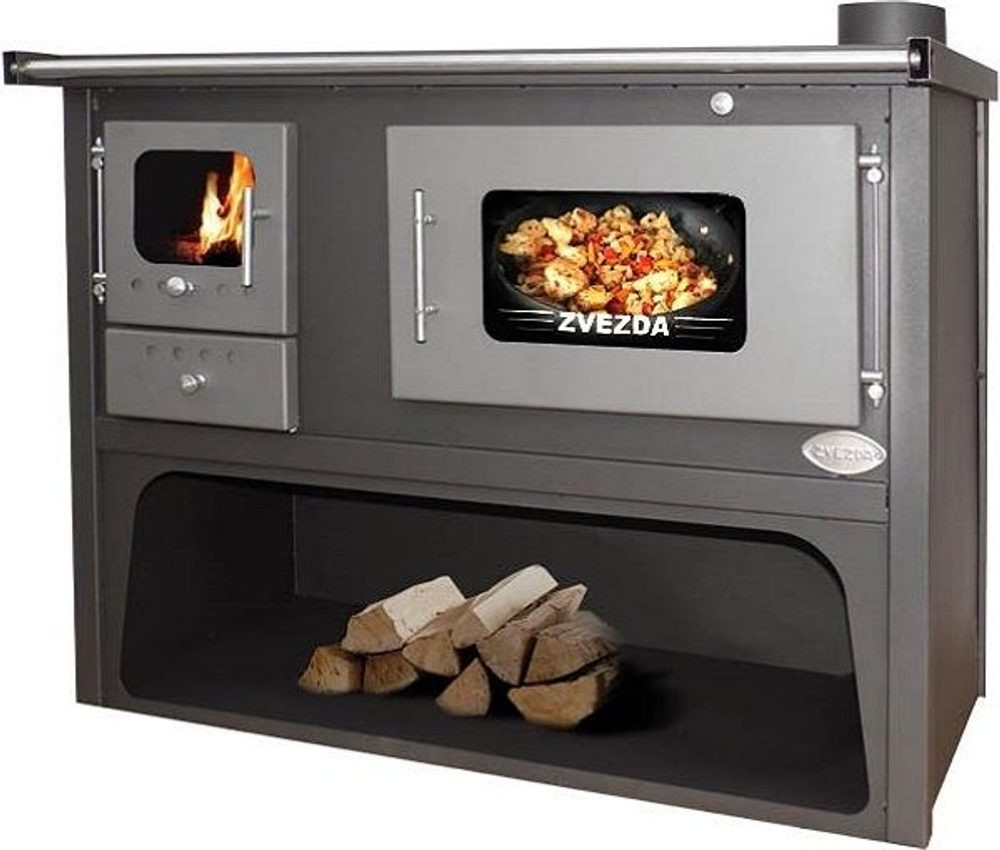 Sporák na tuhá paliva s troubou a výměníkem ZVEZDA CLASSIC MAXI VR 10, pravá