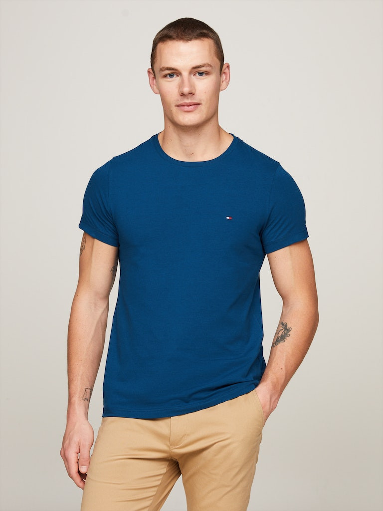 TOMMY HILFIGER STRETCH SLIM FIT TEE Pánské tričko XXL MW0MW10800C5J