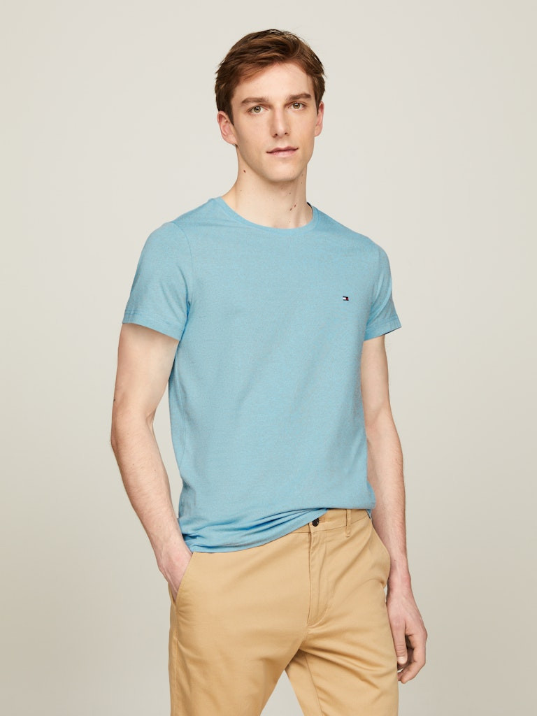 TOMMY HILFIGER STRETCH SLIM FIT TEE Pánské tričko XXL MW0MW10800CYW