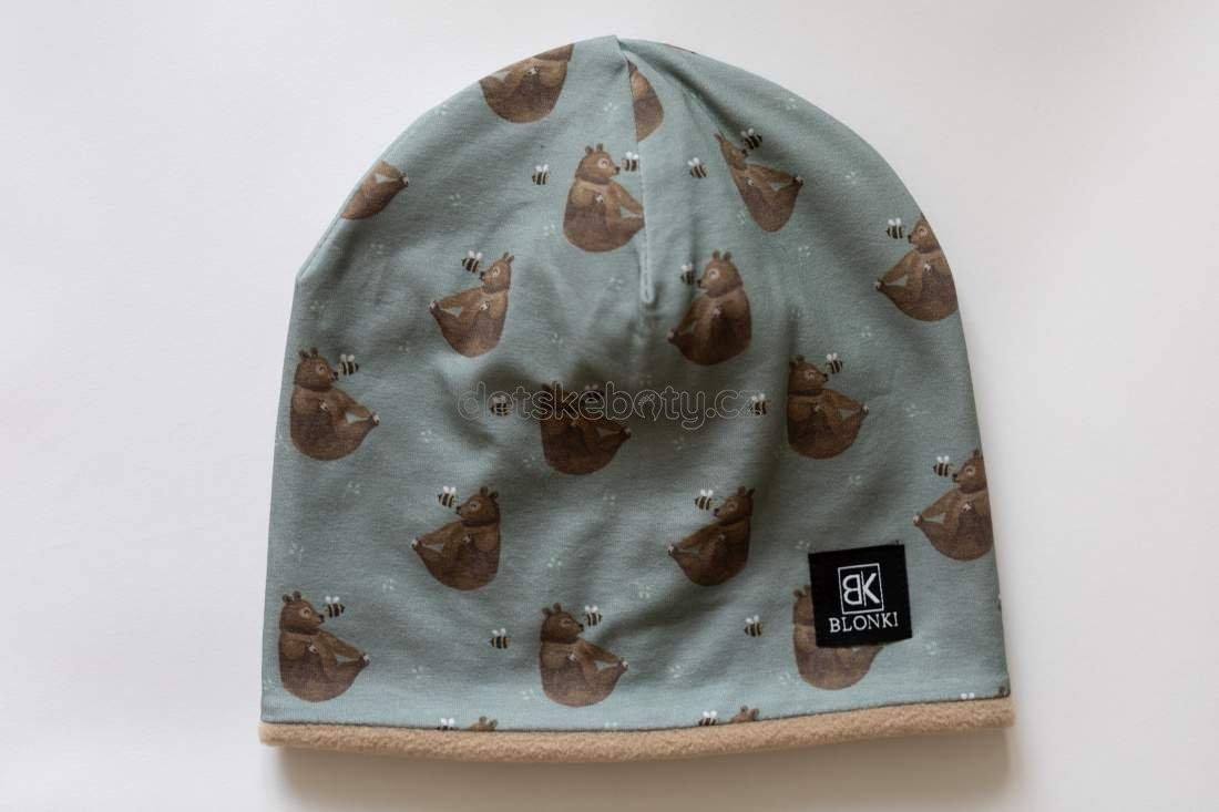 Zimní čepice Blonki č.104- medvěd a včela zimní Velikost: 45-47
