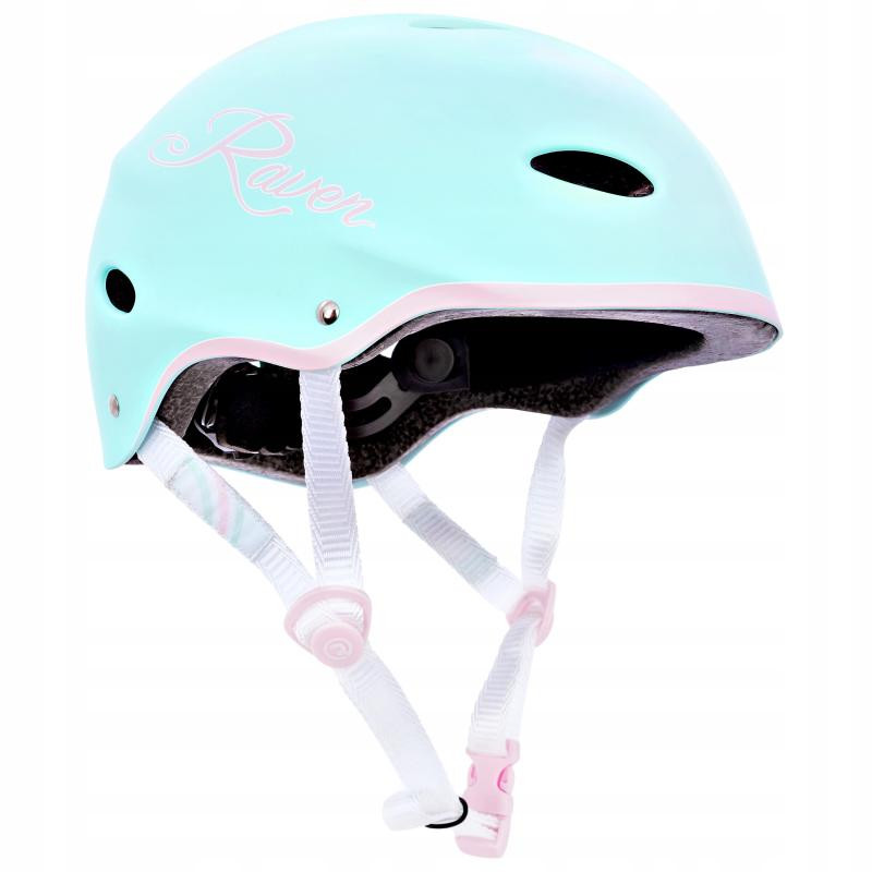 Raven F511 mint/pink dětská helma na brusle, skate a koloběžku