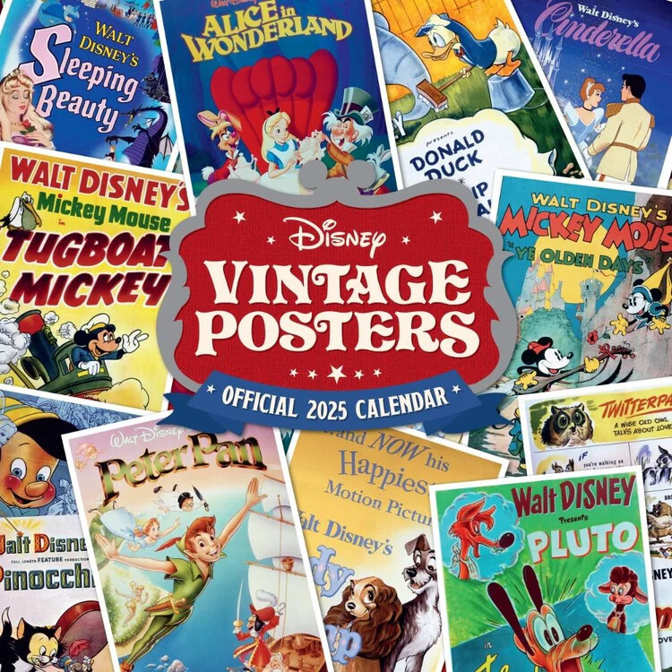 DANILO Kalendář 2025 Disney Vintage Posters, 30 x 30 cm