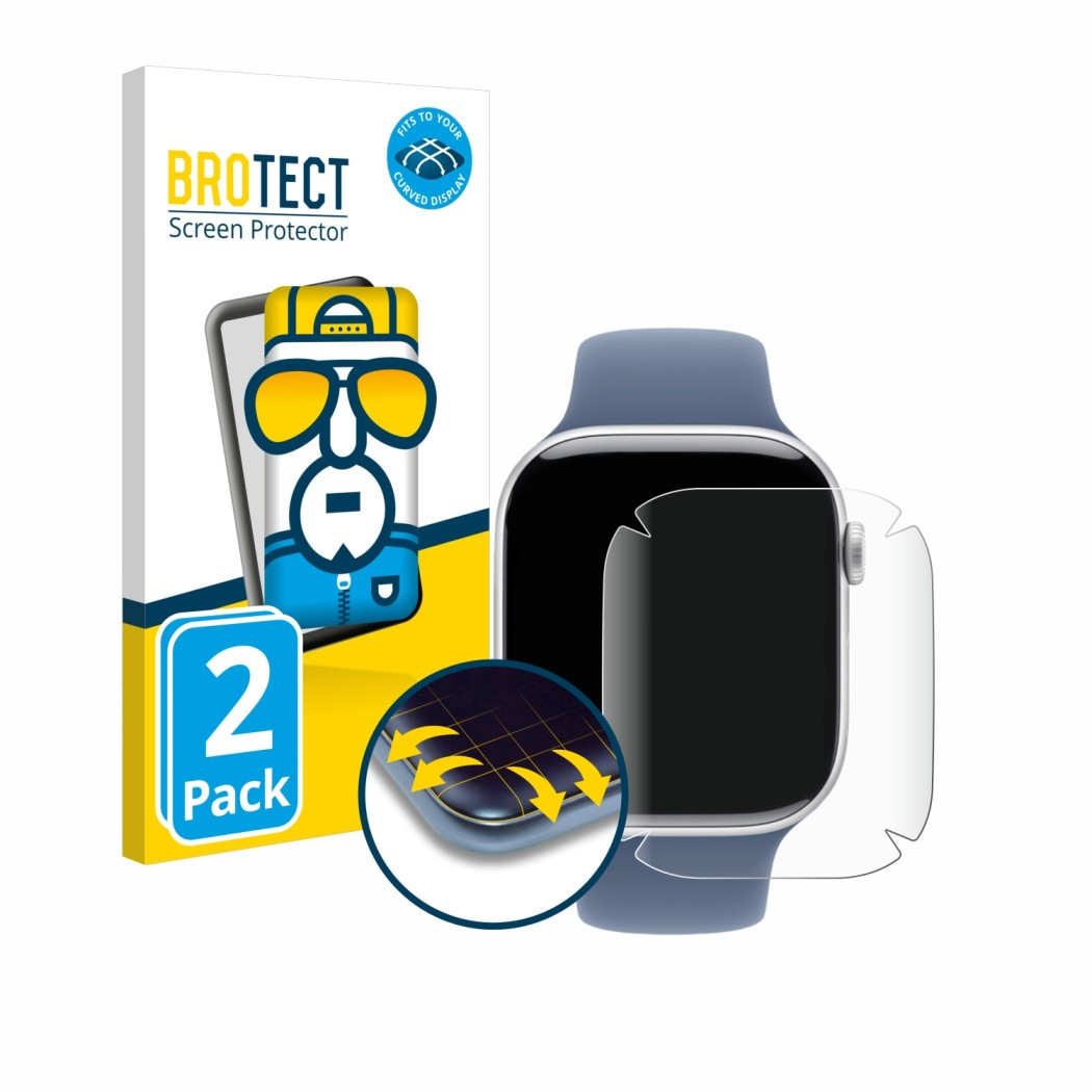 Ochranné fólie 2x BROTECT Flex Full-Cover Screen Protector for Apple Watch series 10 (46 mm)