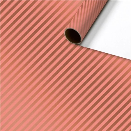 Balicí papír lososový s rosegold proužky