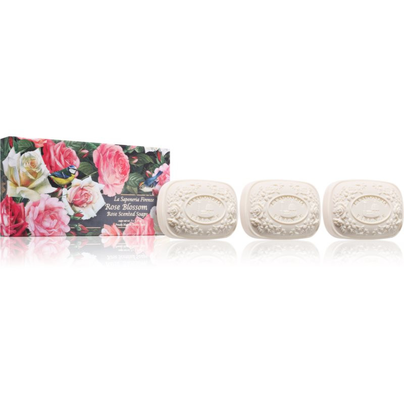 Saponificio Artigianale Fiorentino Rose Blossom Set sada tuhých mýdel 3x150 g