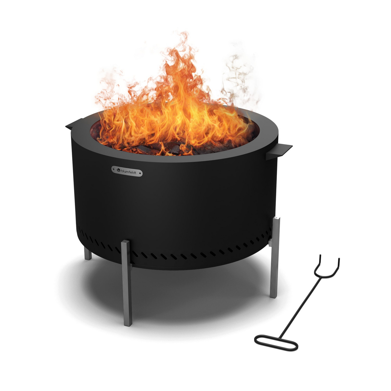 Blumfeldt Ignite Pure ohniště | nízká kouřivost | grilovací rošt | nerezavějící ocel | přenosné | kryt proti dešti | držadla na přenášení