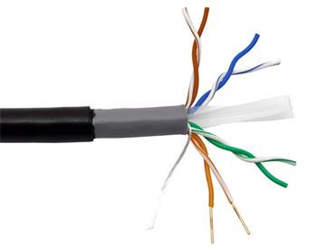 Uniview Venkovní kabel UTP kat. 6 kulatý, 305m, drát, AWG24, černý