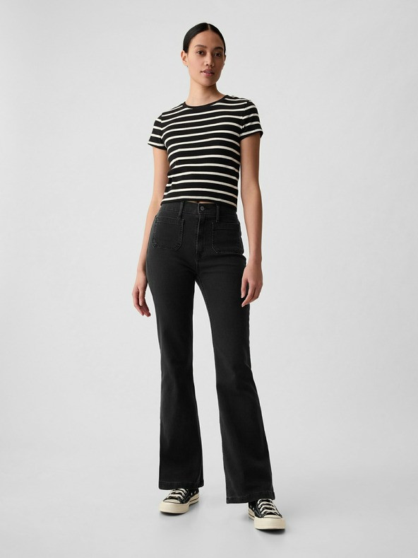 GAP High Rise '70s Flare Jeans Černá