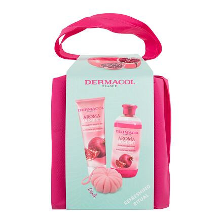 Dermacol Aroma Moment Pomegranate Power : sprchový gel Pomegranate Power 250 ml + pěna do koupele Pomegranate Power 500 ml + mycí houba + taška unisex