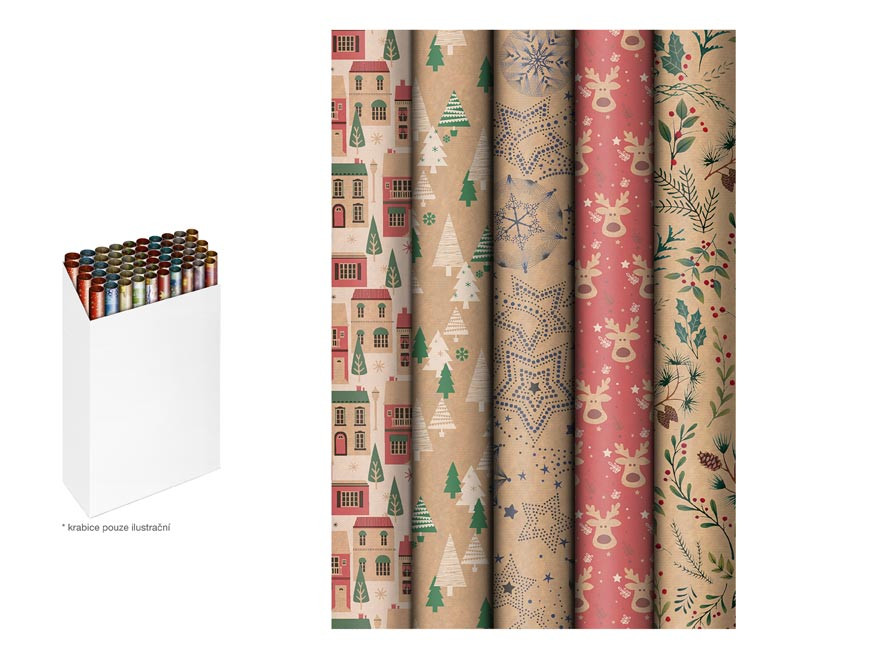 MFP 5811810 Balící papír vánoční role 200x70 KRAFT mix č.4