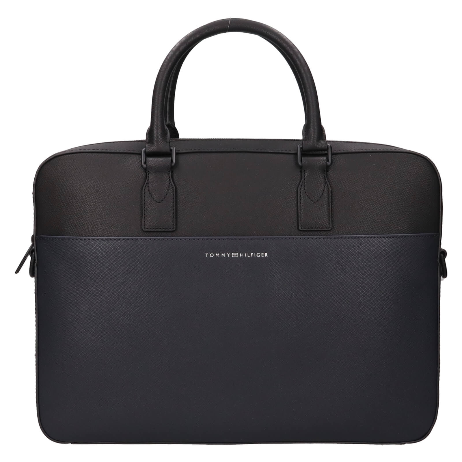 Pánská kožená business taška na notebook Tommy Hilfiger Noah - černá
