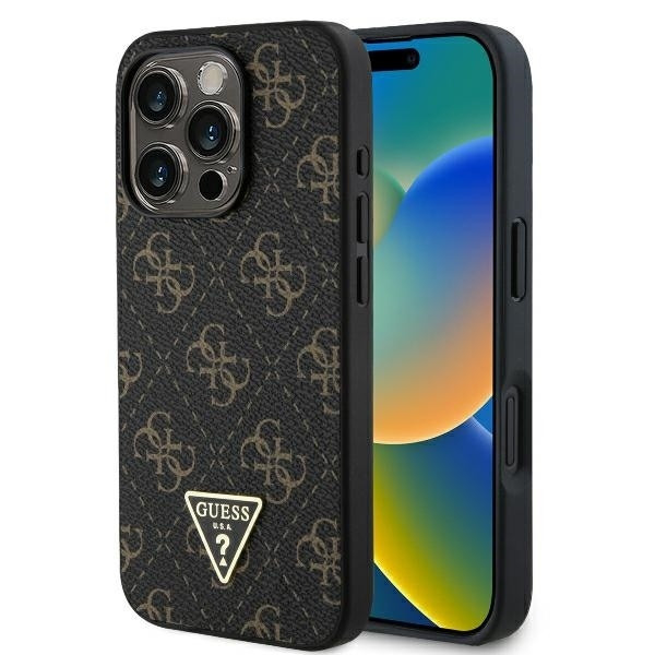 Originální zadní kryt GUESS New 4G Triangle GUHCP16SPG4GPK pro iPhone 16 černý