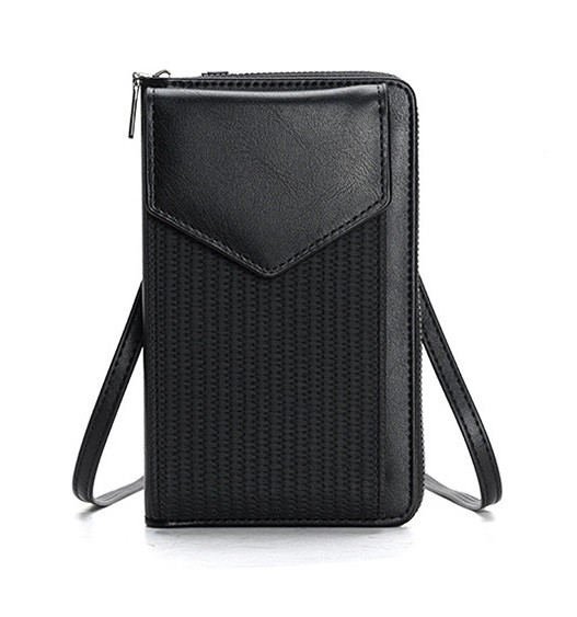 Kabelka TopQ Twill na mobil s popruhem černá 129697