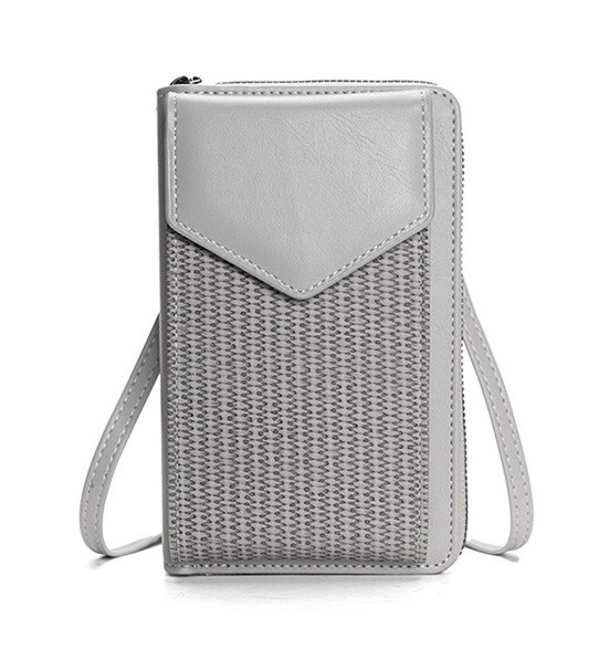 Kabelka TopQ Twill na mobil s popruhem šedá 129695