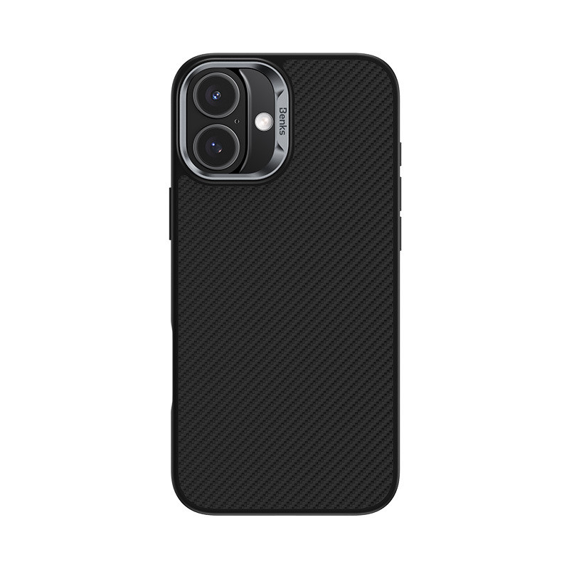 Zadní kryt Benks Magnetic Armor Pro Kevlar Metal Frame 600D pro iPhone 16 Plus černý