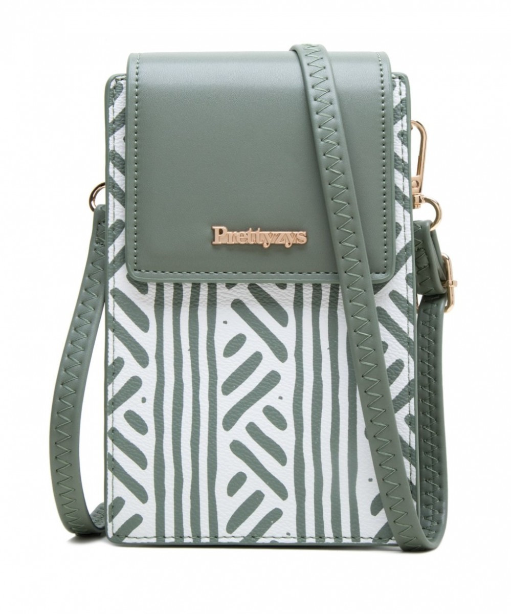 Kabelka TopQ Flap Tote na mobil s popruhem světle zelená 129579