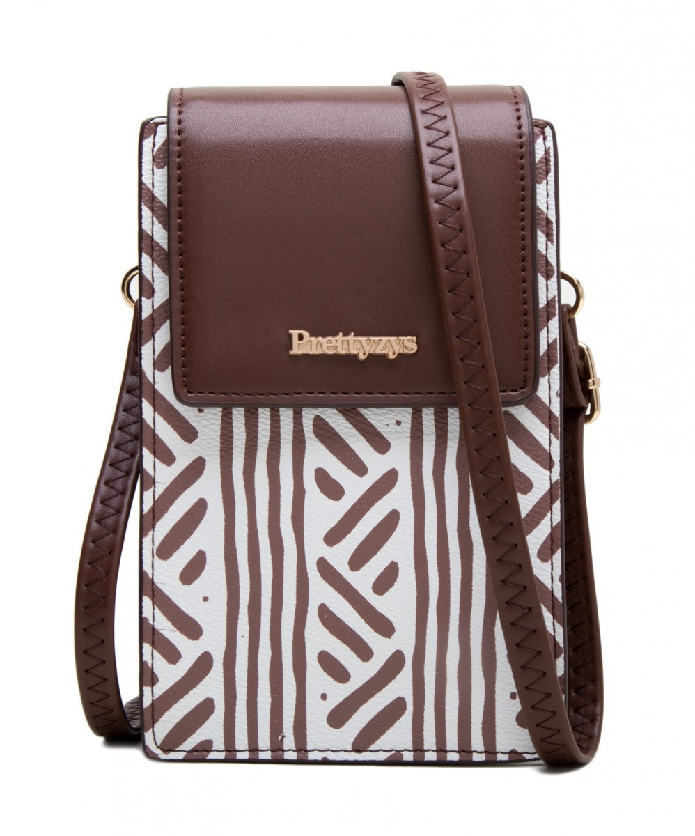 Kabelka TopQ Flap Tote na mobil s popruhem hnědá 129578