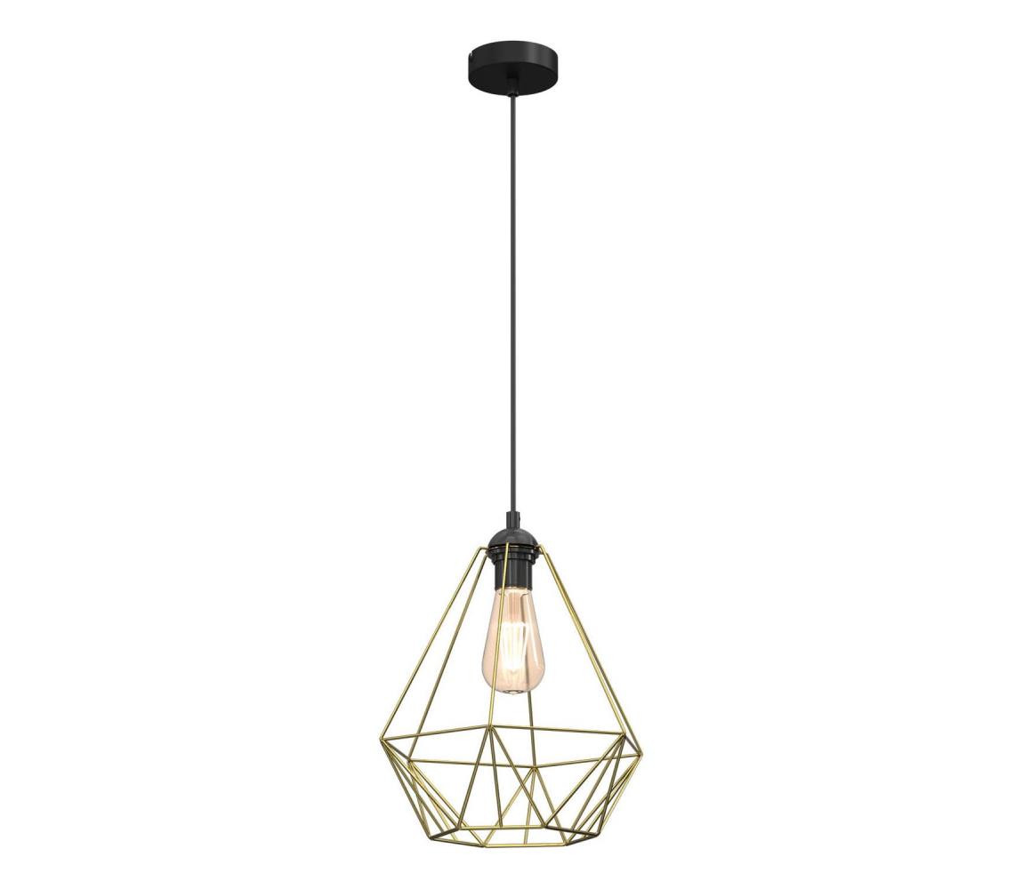 Lustr na lanku BASKET 1xE27/60W/230V pr. 35 cm zlatá