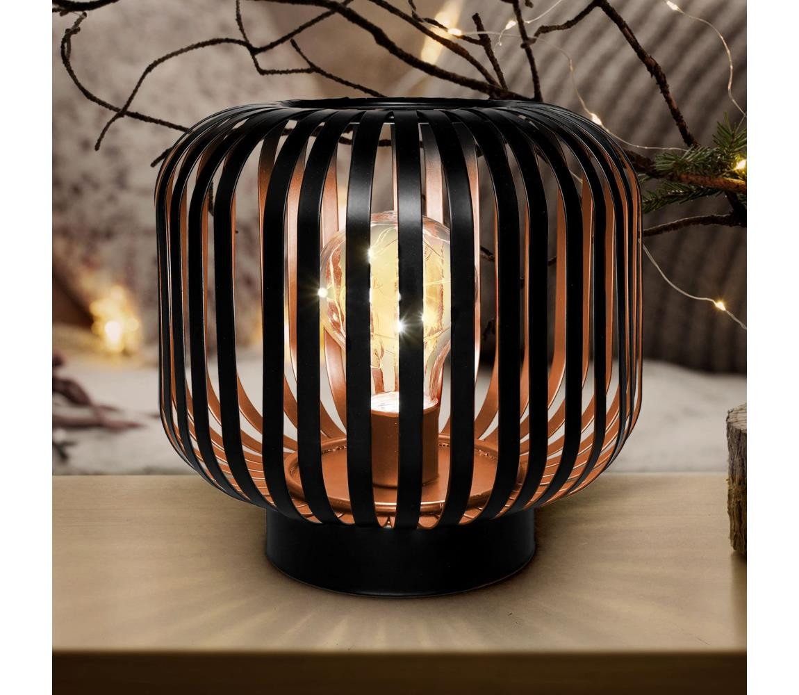 WO3103 - LED Dekorační stolní lampa LED/3xAA černá/měď