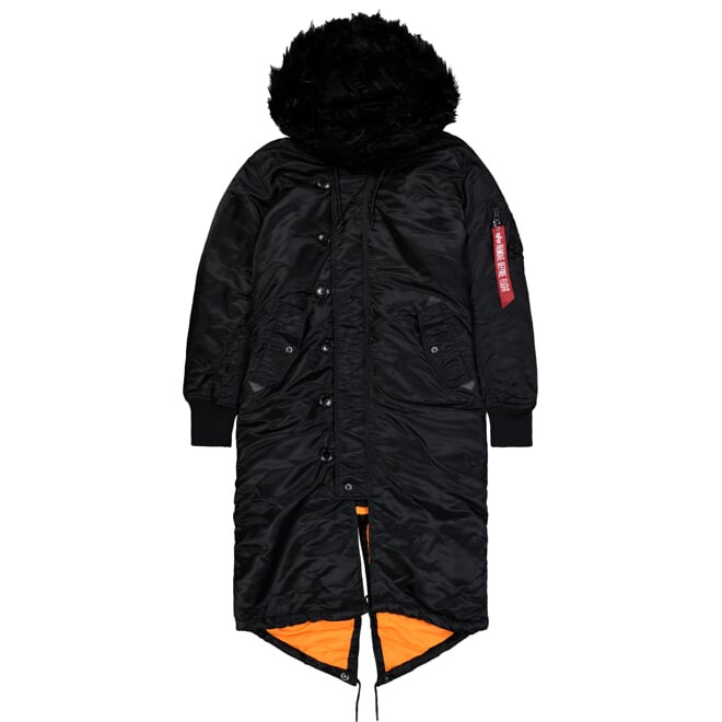 Alpha Industries Bunda dámská  Long Fishtail Wmn černá XS