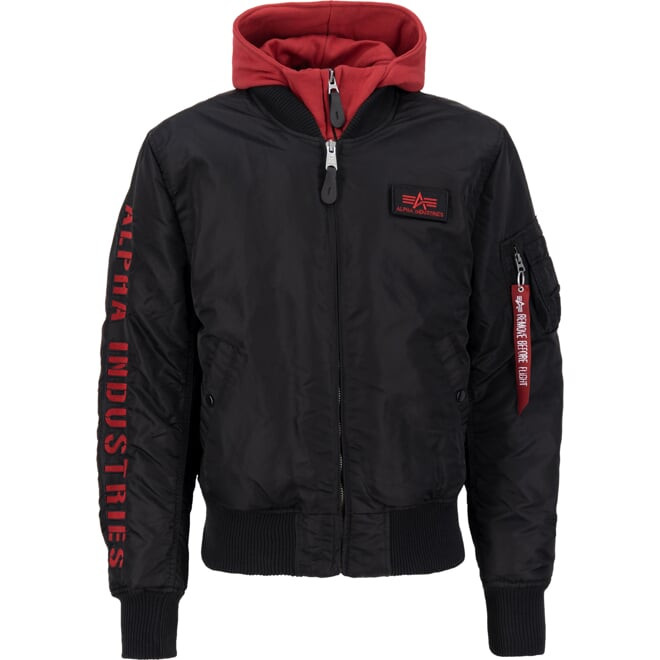 Alpha Industries Bunda  MA-1 D-Tec SE černá | červená M