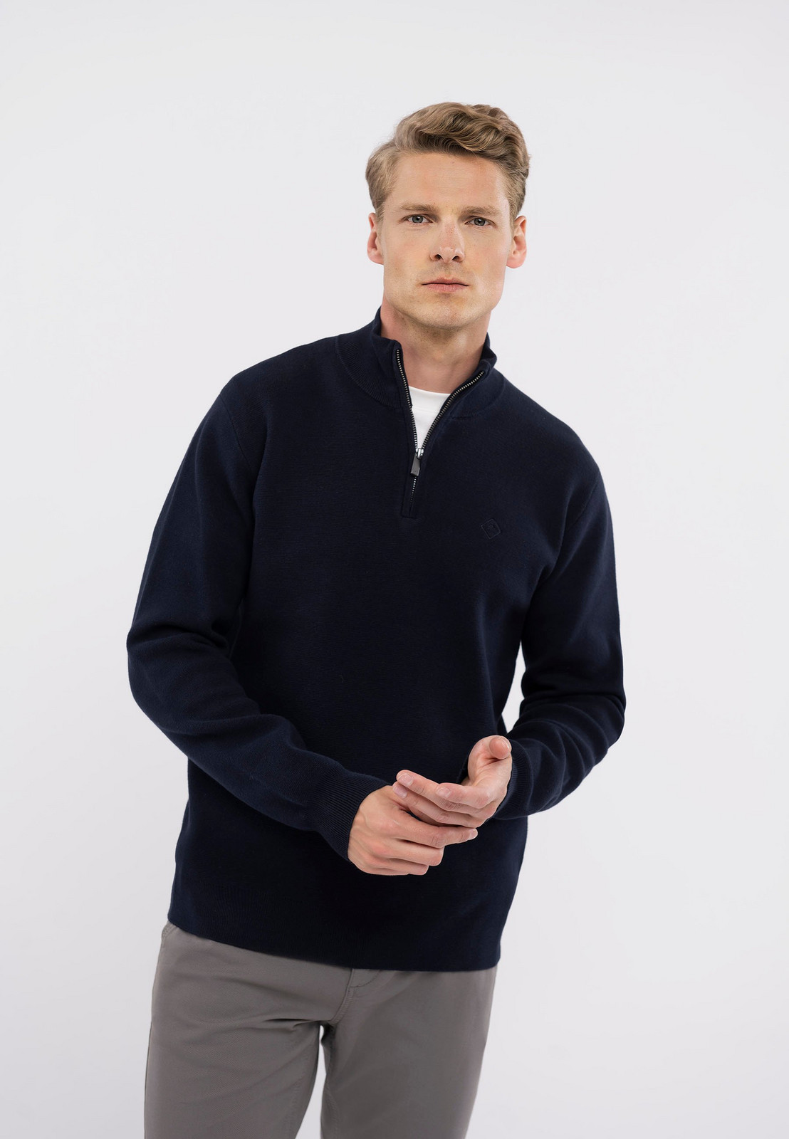 Volcano Man's Sweater S-Carlo Navy Blue