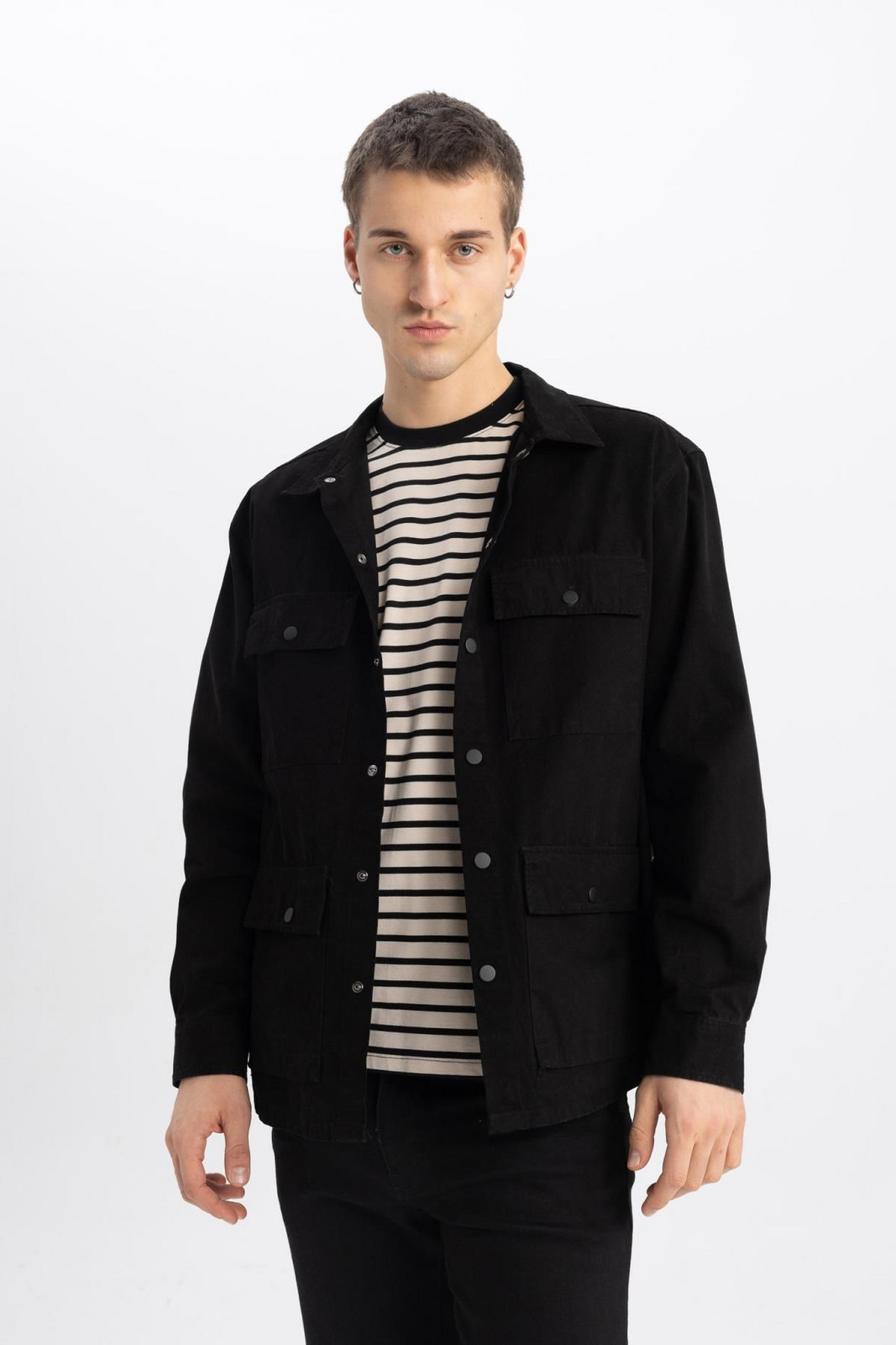 DEFACTO Relax Fit Shirt Collar Cotton Shirt