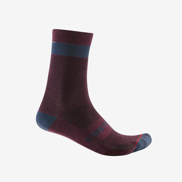 Castelli – pánské ponožky Alpha 18, deep bordeaux/dark gray L/XL