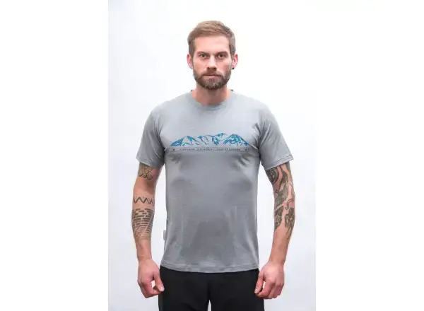 Sensor Merino Active Mountains pánské triko krátký rukáv šedá vel. M