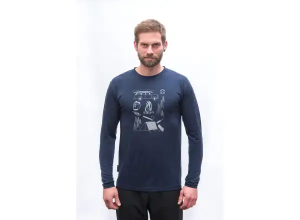 Sensor Merino Active Outside pánské triko dlouhý rukáv Deep Blue vel. M