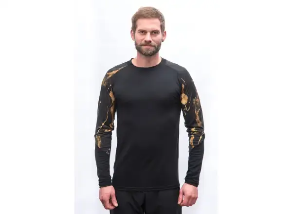 Sensor Merino Impress pánské triko dlouhý rukáv černá/cosmos vel. M