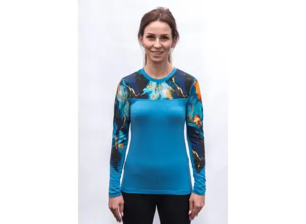 Sensor Merino Impress dámské triko dlouhý rukáv modrá/universe vel. S