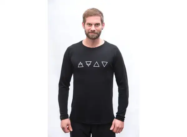 Sensor Merino Blend Elements pánské triko dlouhý rukáv černá vel. M